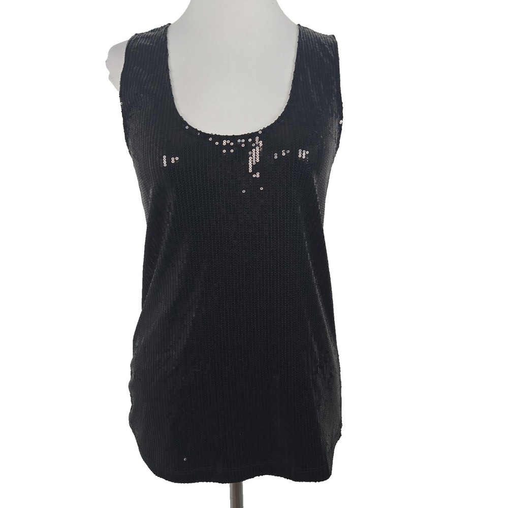 BB Dakota‎ Black Sequin Women's Tank Top Size Medium M